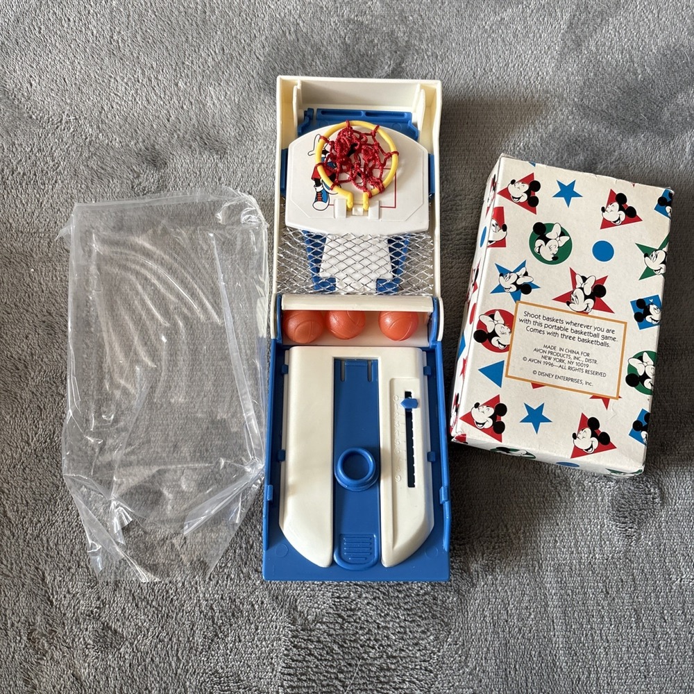 Vintage Disney Avon Mickey Mouse Team Mickey Portable Basketball Toy Travel Game